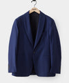 Blue Twill Shawl Collar Tuxedo Jacket