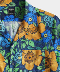 Botanical Camp Collar Shirt in Blue