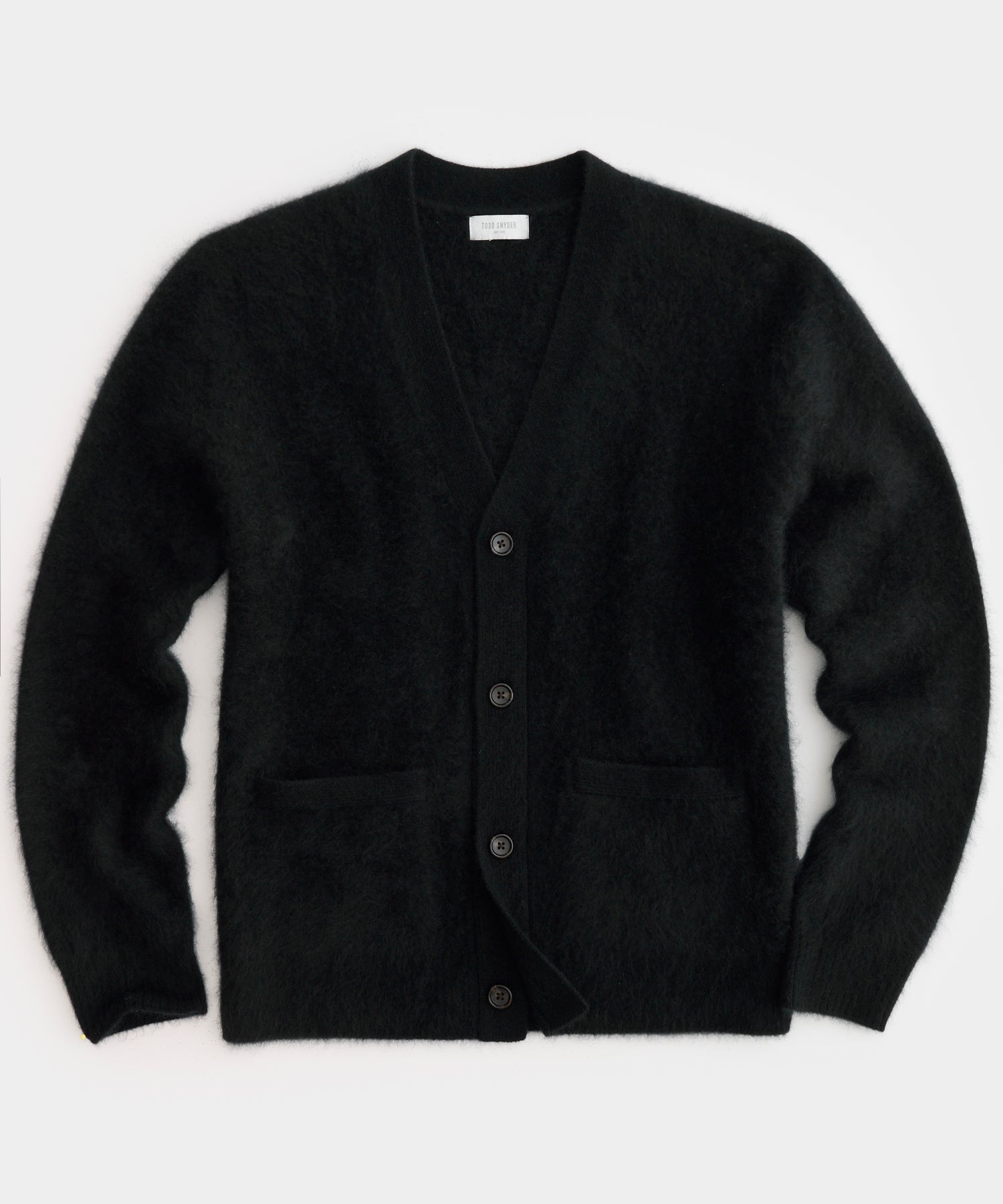 Brushed Cashmere Cardigan in Black