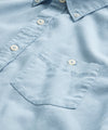Brushed Flannel Button Down Shirt in Light Blue
