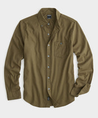 Brushed Flannel Button Down Shirt in Olive