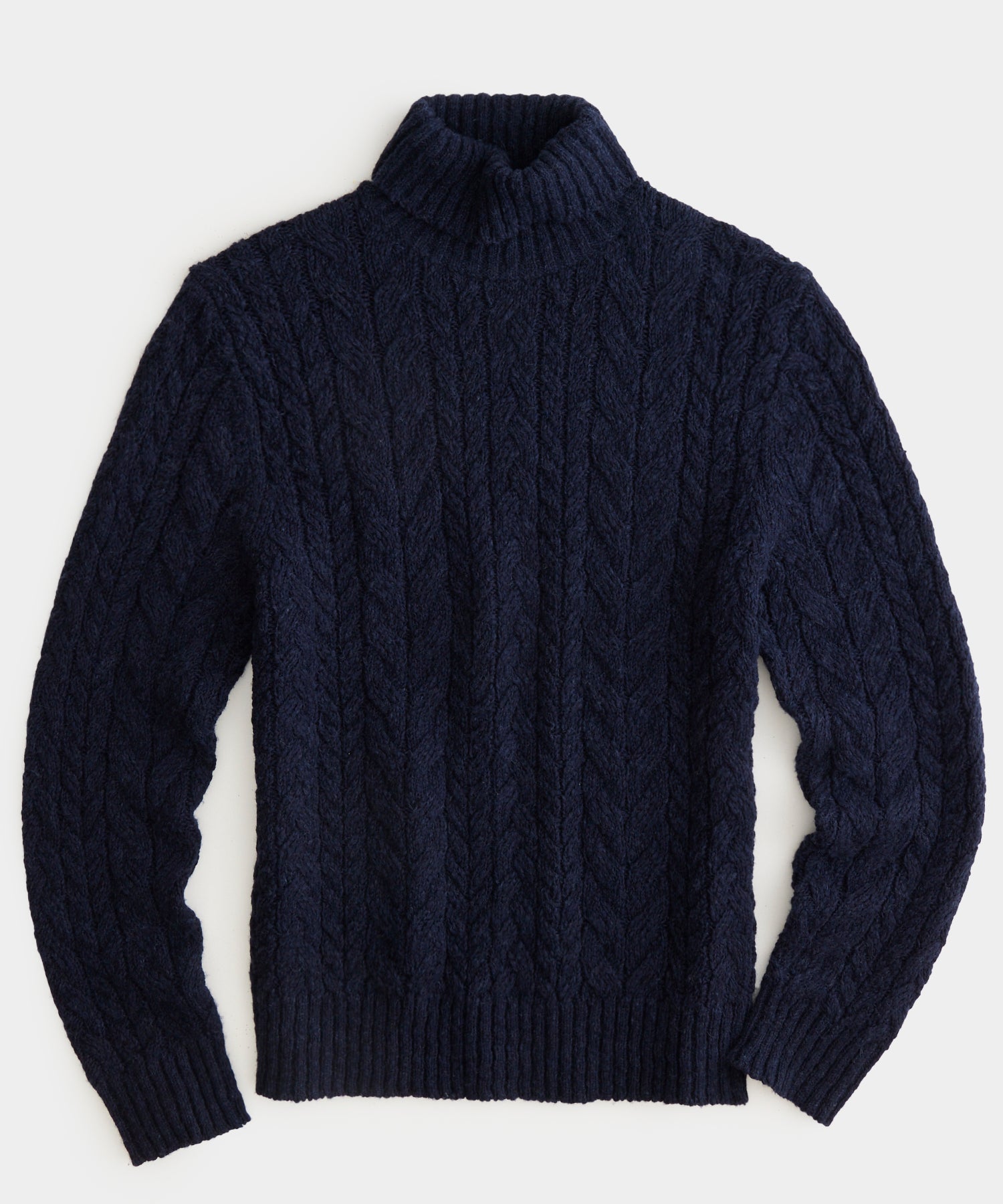 Cable Turtleneck in Navy