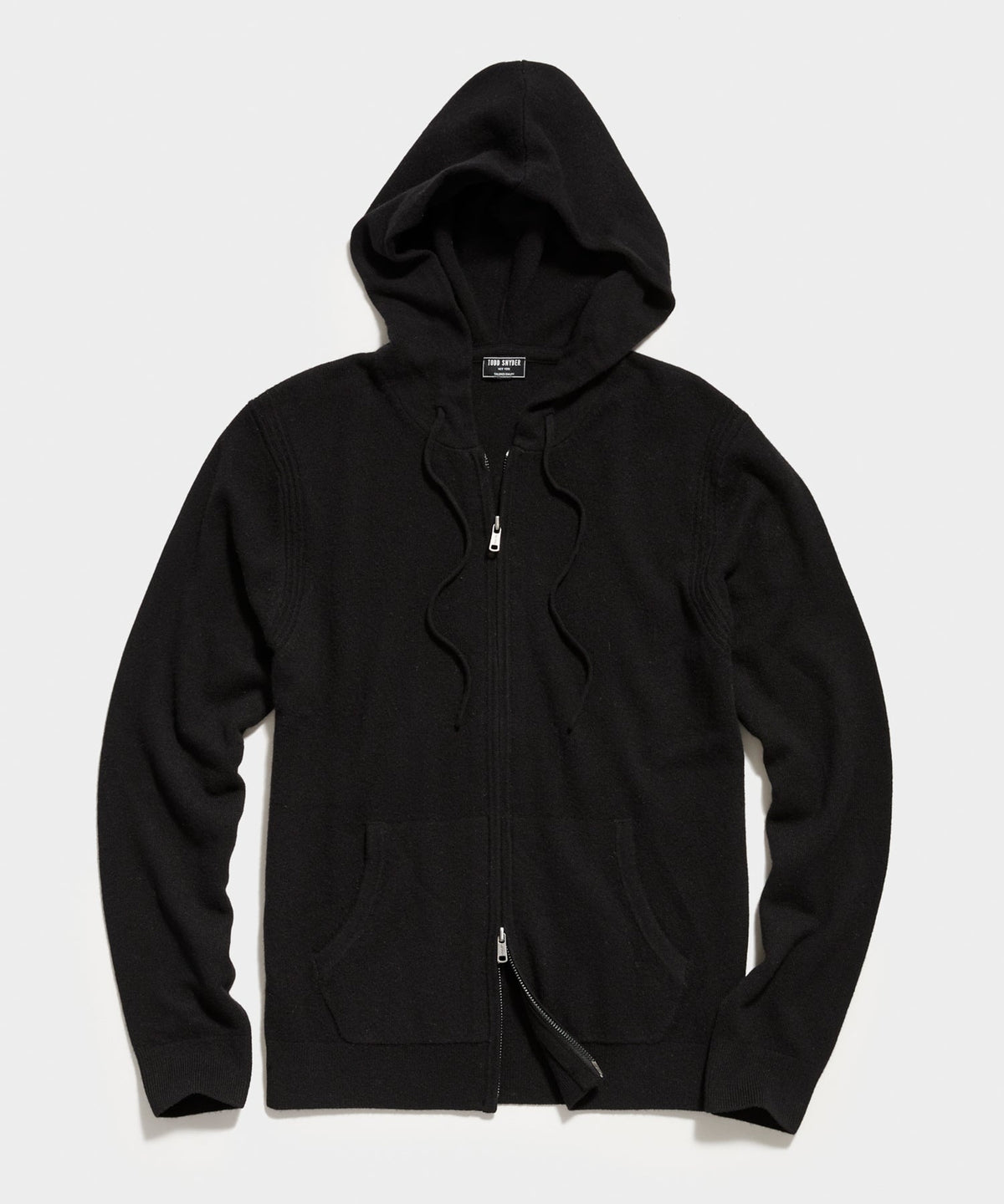 Cashmere Full Zip Hoodie in Black