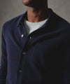 Cashmere Long-Sleeve Sweater Polo in Navy