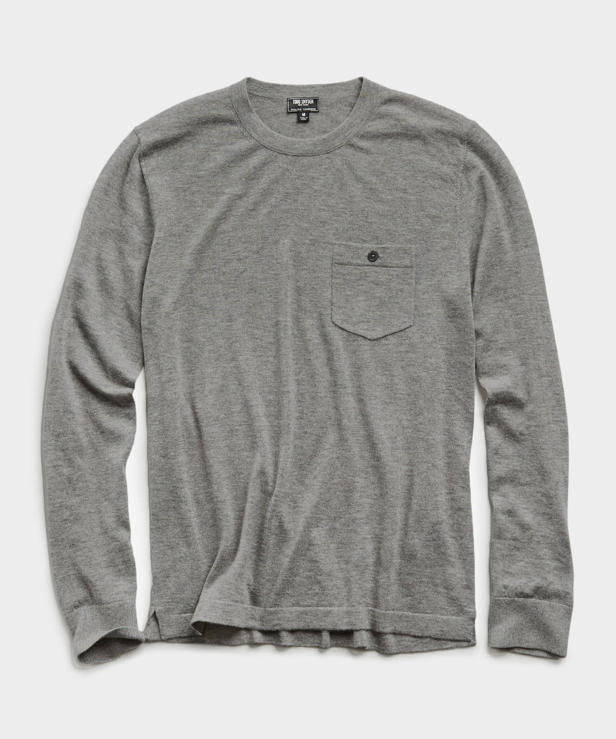 Cashmere Pocket Tee in Oxford Grey