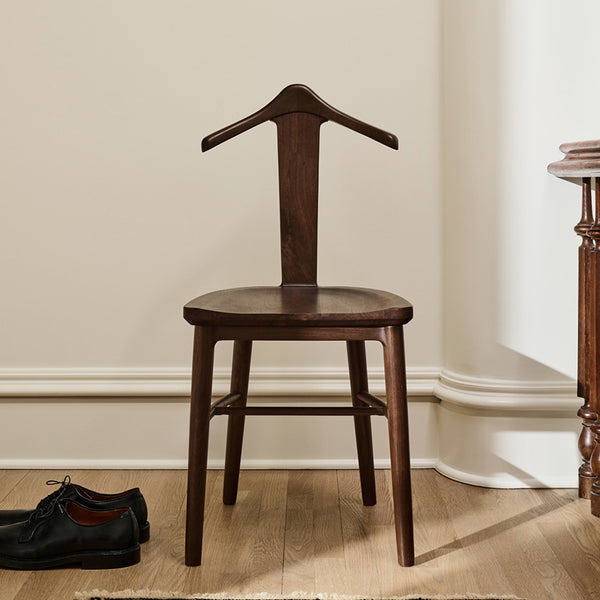 Sculptural wooden valet chair