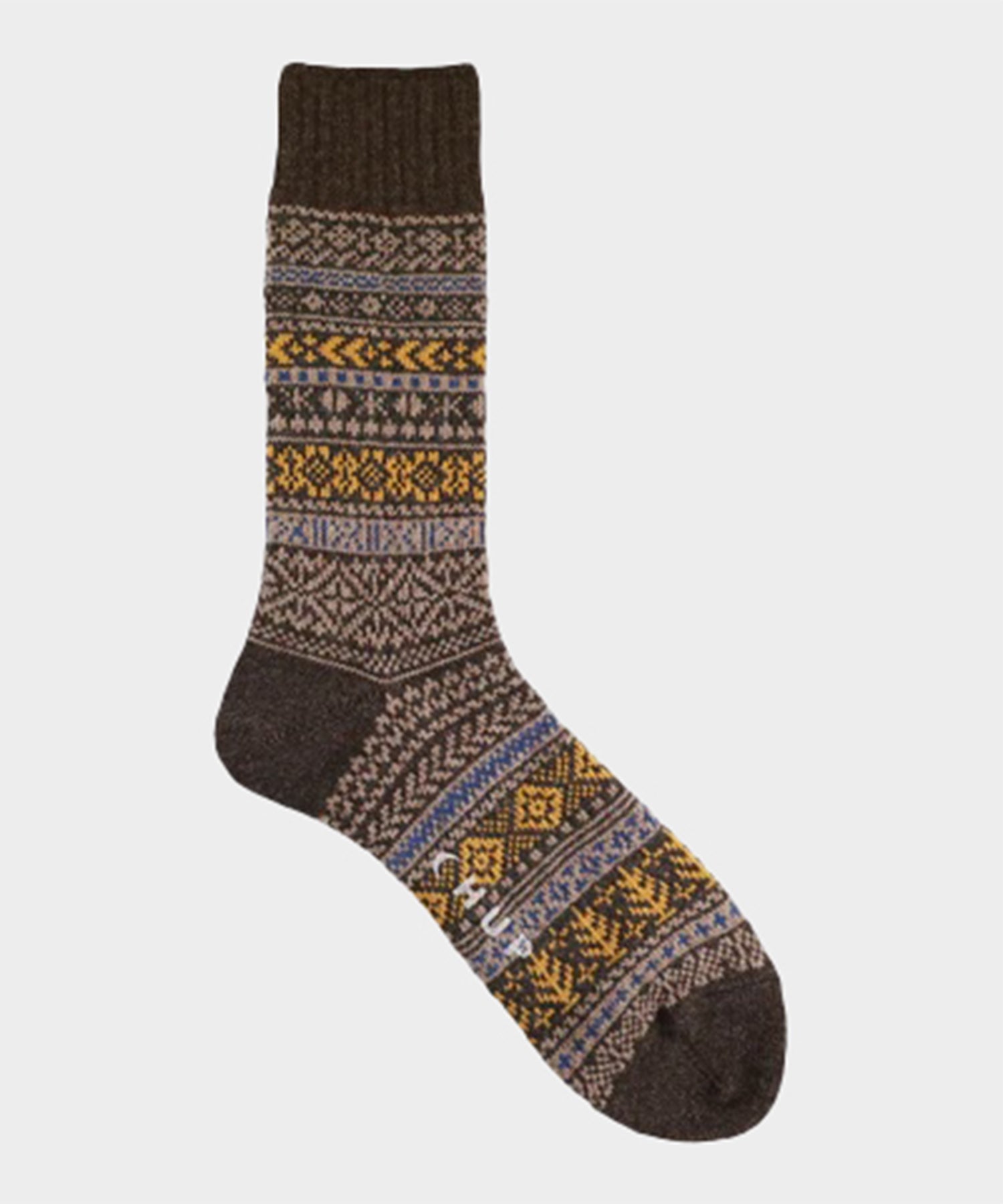 Chup Quiet Forest Wool Sock in Brown Mix