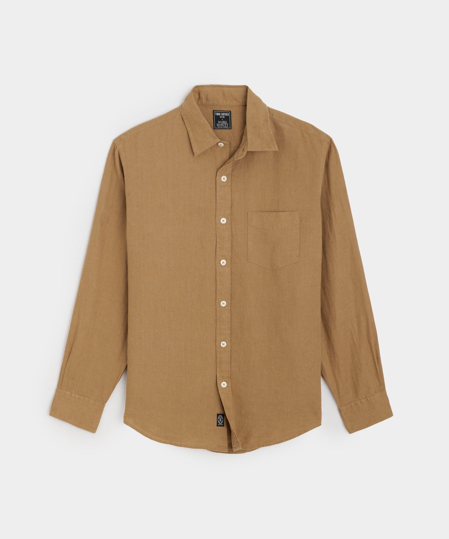 Classic Fit Sea Soft Irish Linen Shirt in Vintage Brown