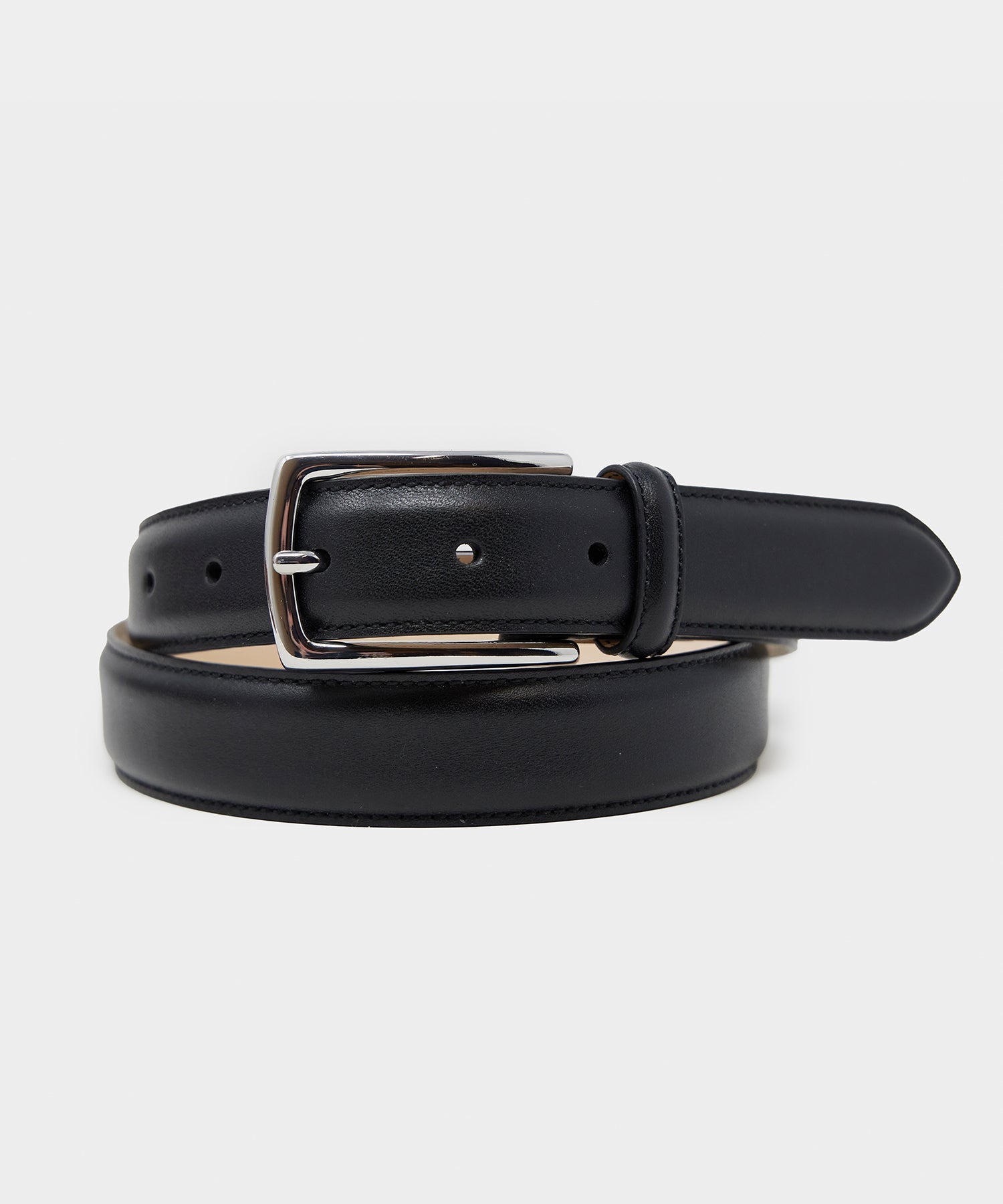 Classic Leather Dress Belt in Black