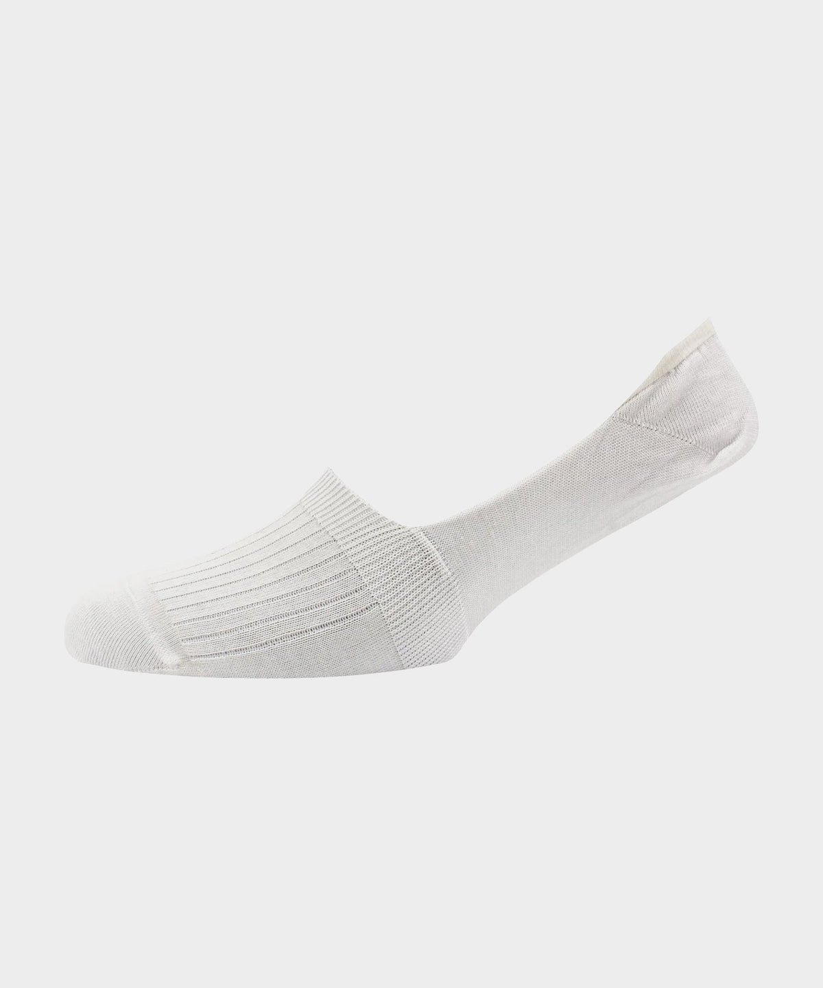 Corgi Rib Mercerized Cotton Invisible Sock in White