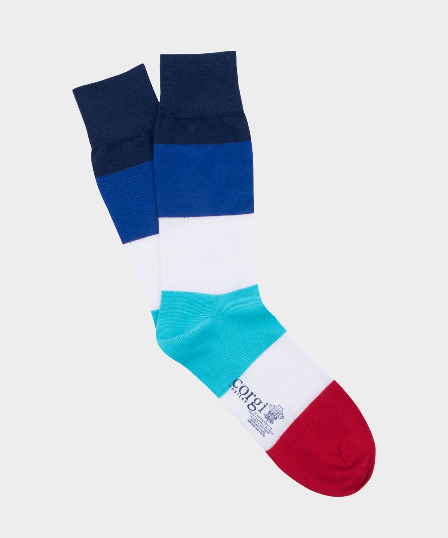 Corgi Stripe Sock Yale in Blue