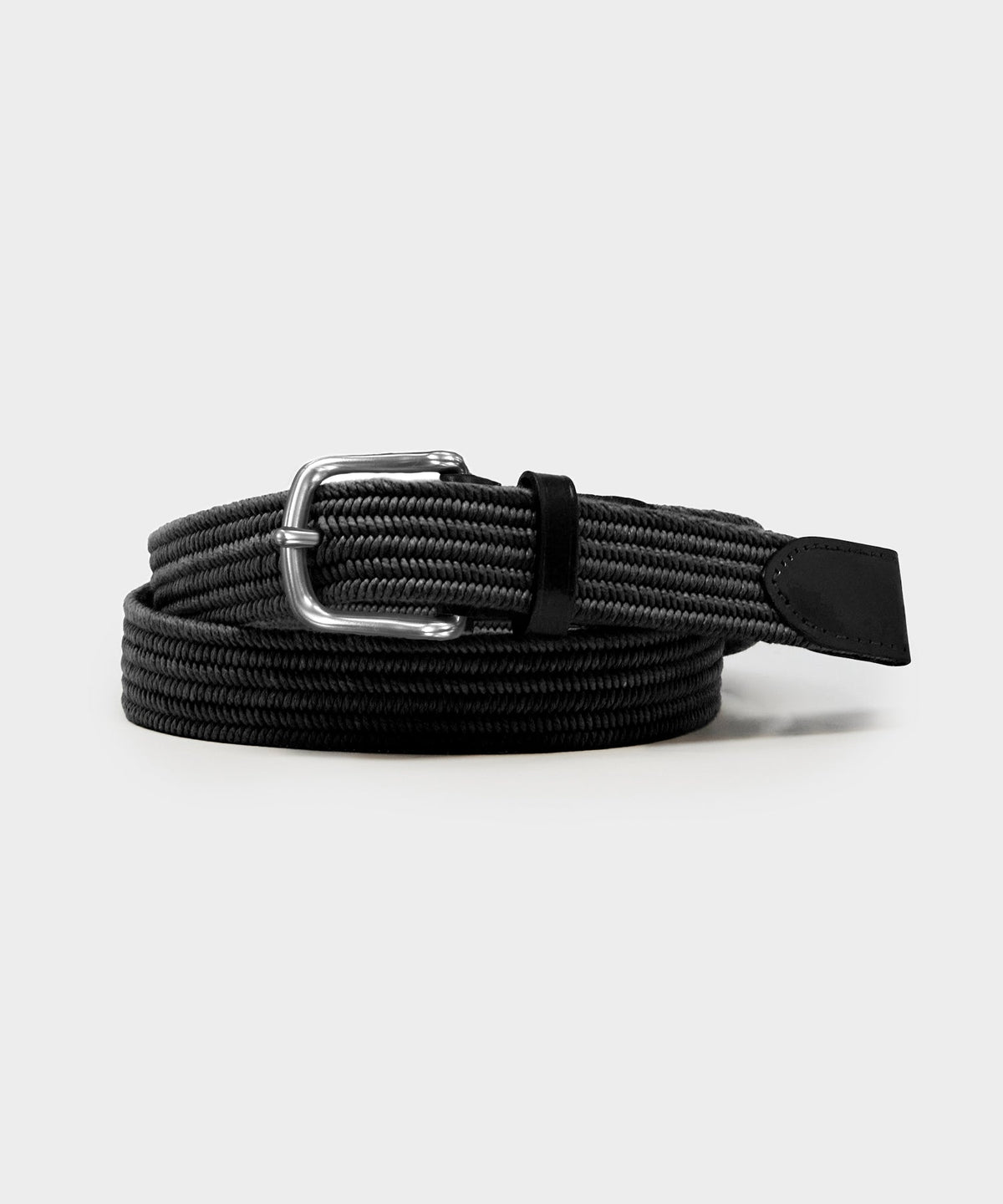 Cotton Stretch Braided Belt in Black