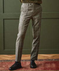 Cream Glen Plaid Sutton Suit Pant