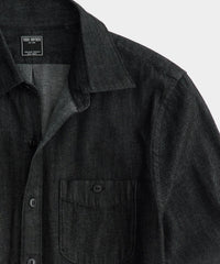 Denim Point Collar Shirt in Black