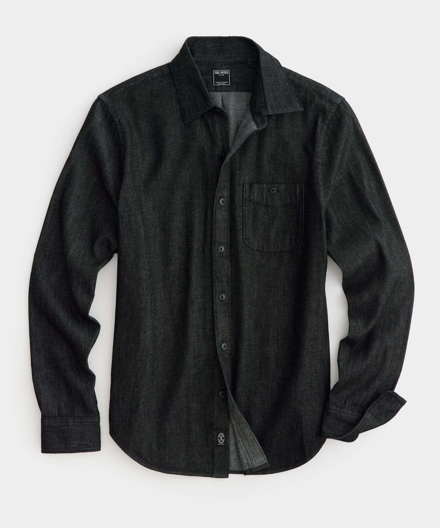 Denim Point Collar Shirt in Black
