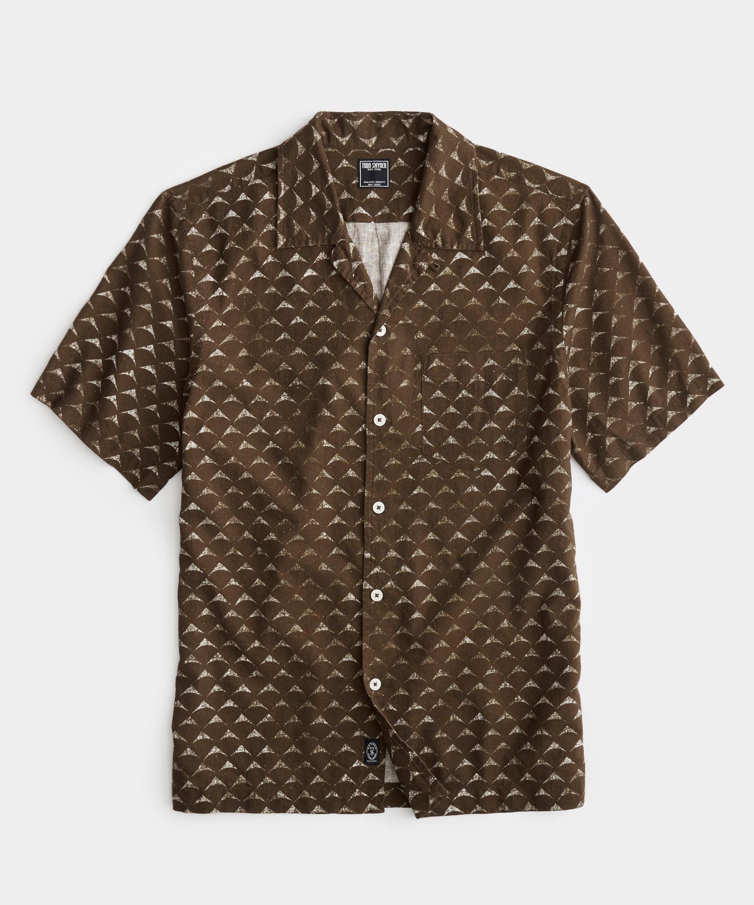 Diamond Short Sleeve Camp Collar Shirt in Brown