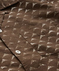 Diamond Short Sleeve Camp Collar Shirt in Brown