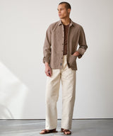Dobby Chore Shirt in Brown