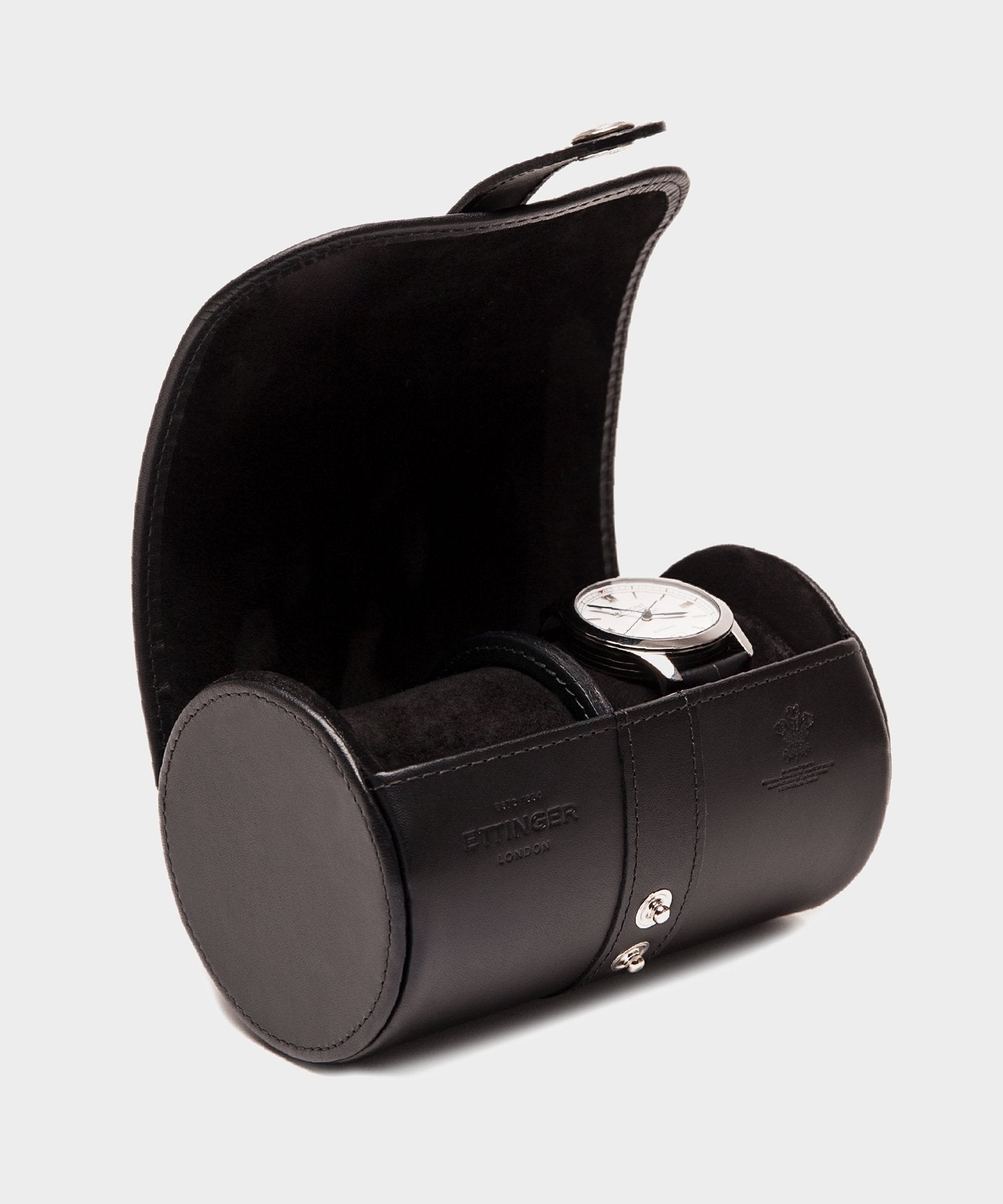 Ettinger Capra Double Watch Roll in Black