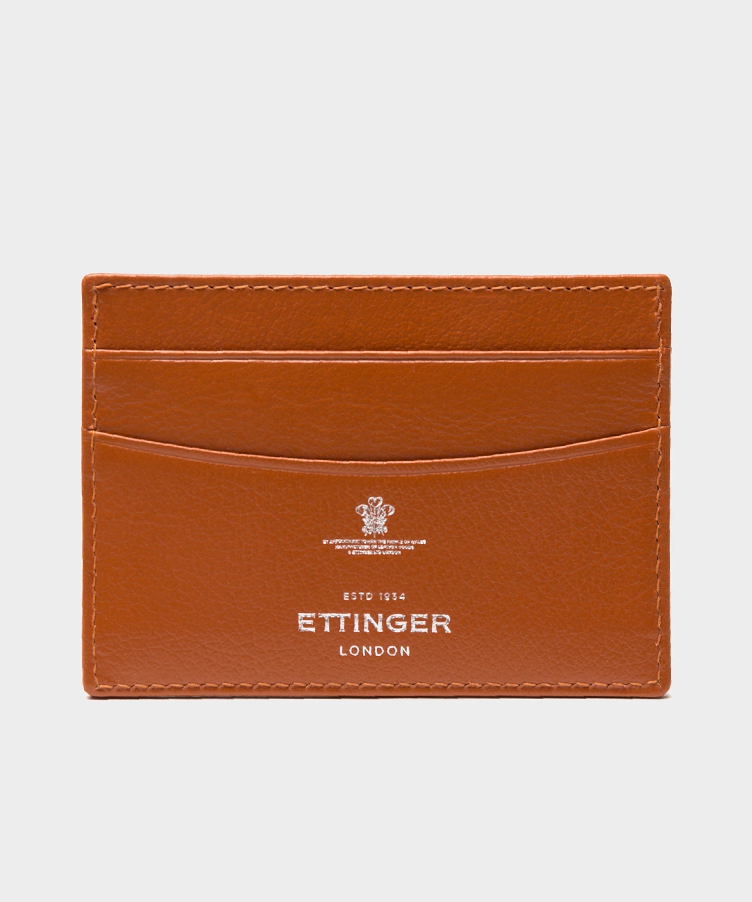 Ettinger Capra Flat Credit Card Case in Tan