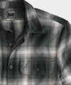 Green Ombre Plaid Two-Pocket Flannel Shirt