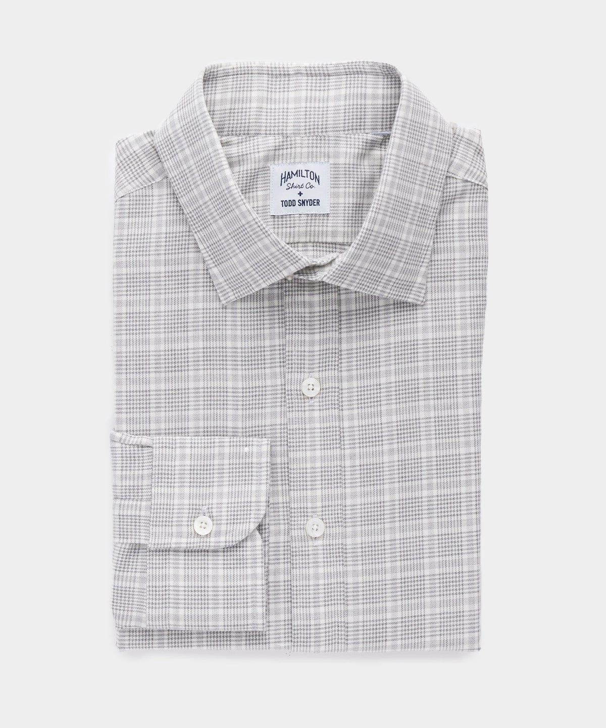 Hamilton + Todd Snyder Grey Glen Plaid Dress Shirt