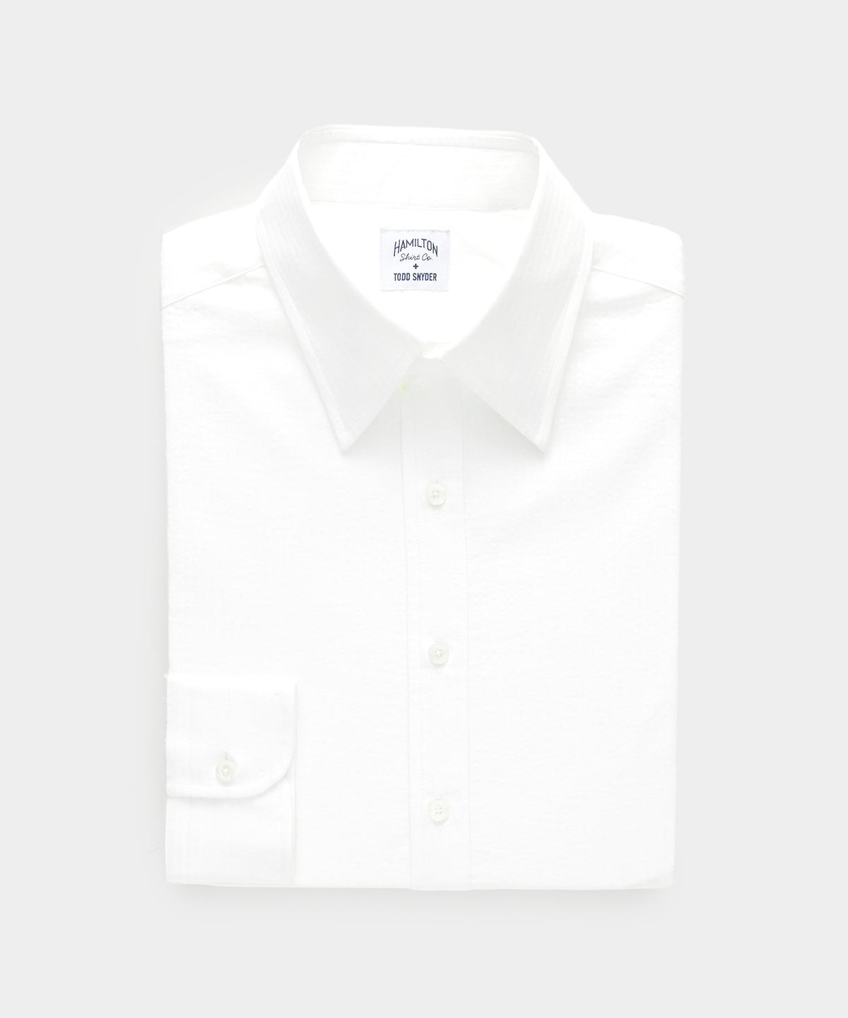 Hamilton + Todd Snyder Seersucker Long Point Collar Shirt in White