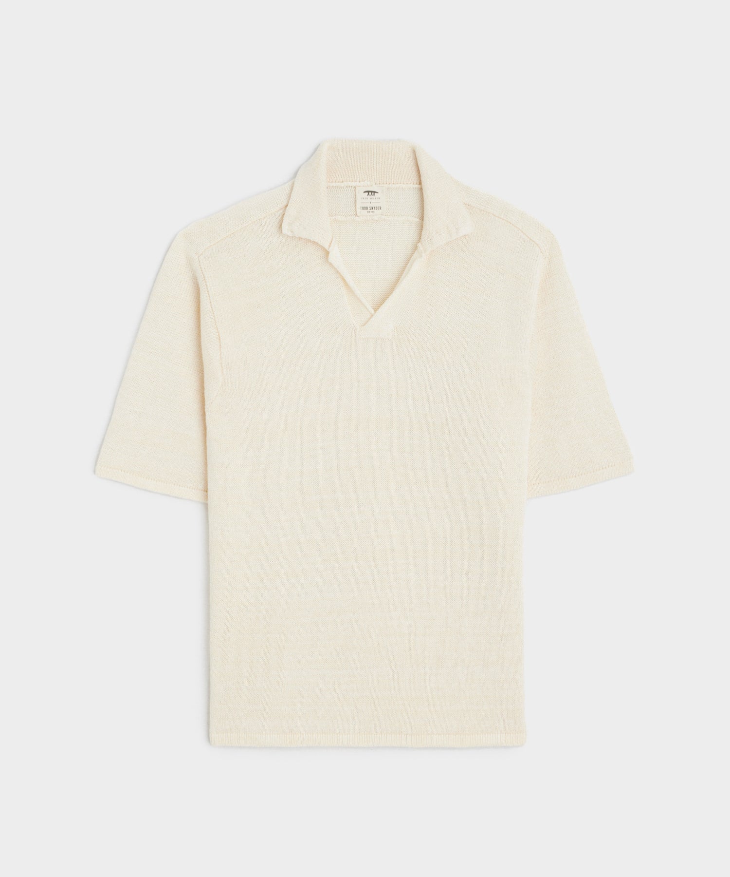 INIS MEÁIN Relaxed Linen Polo in Cream