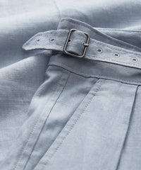 Irish Linen Gurkha Trouser in Steel Blue
