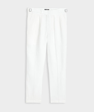 Irish Linen Gurkha Trouser in White