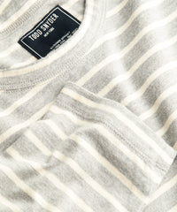 Issued By: Japanese Nautical Striped Tee in Grey Heather