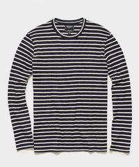 Issued By: Japanese Nautical Striped Tee in Original Navy