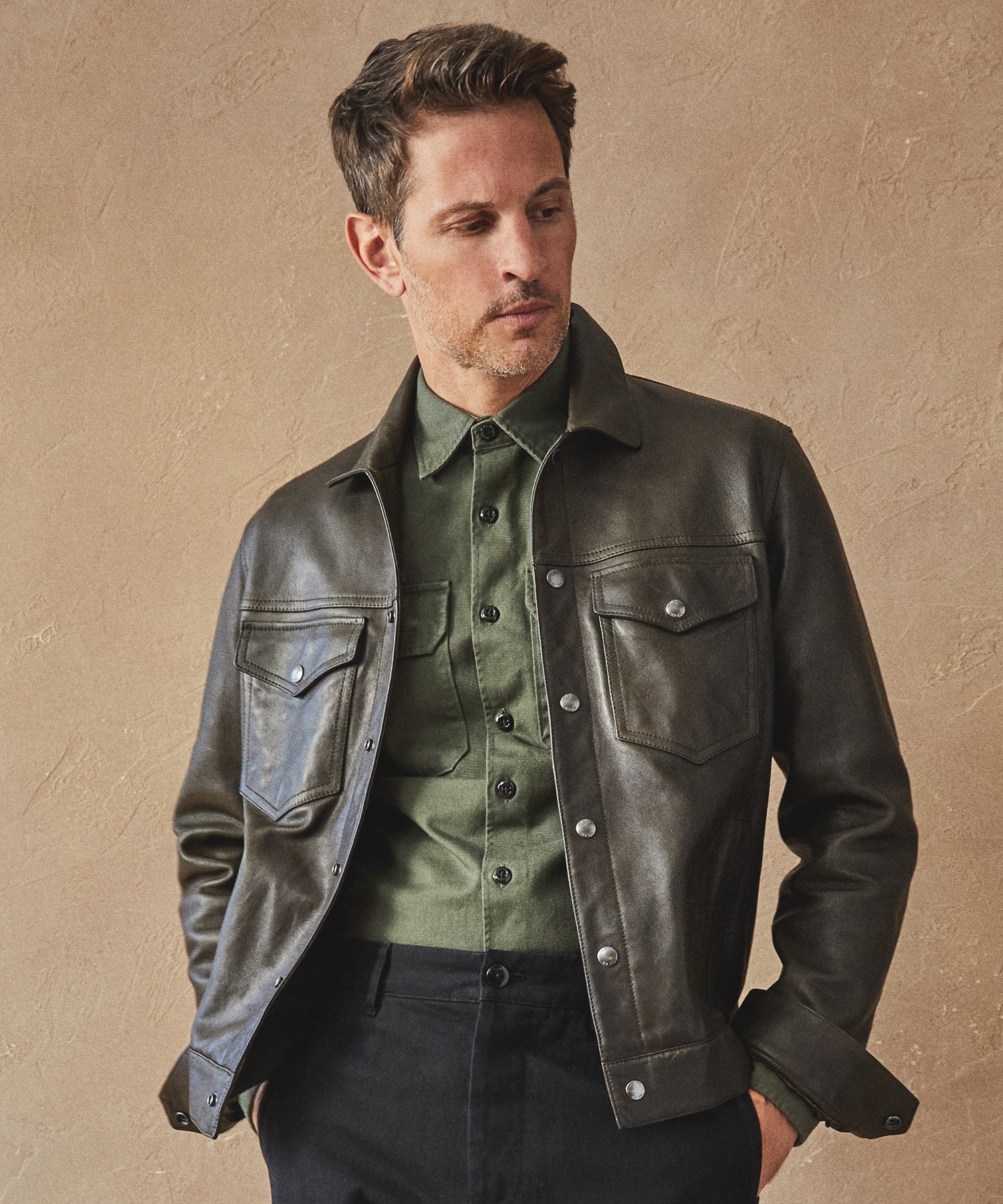Italian Burnished Dylan in Olive Shop the Look