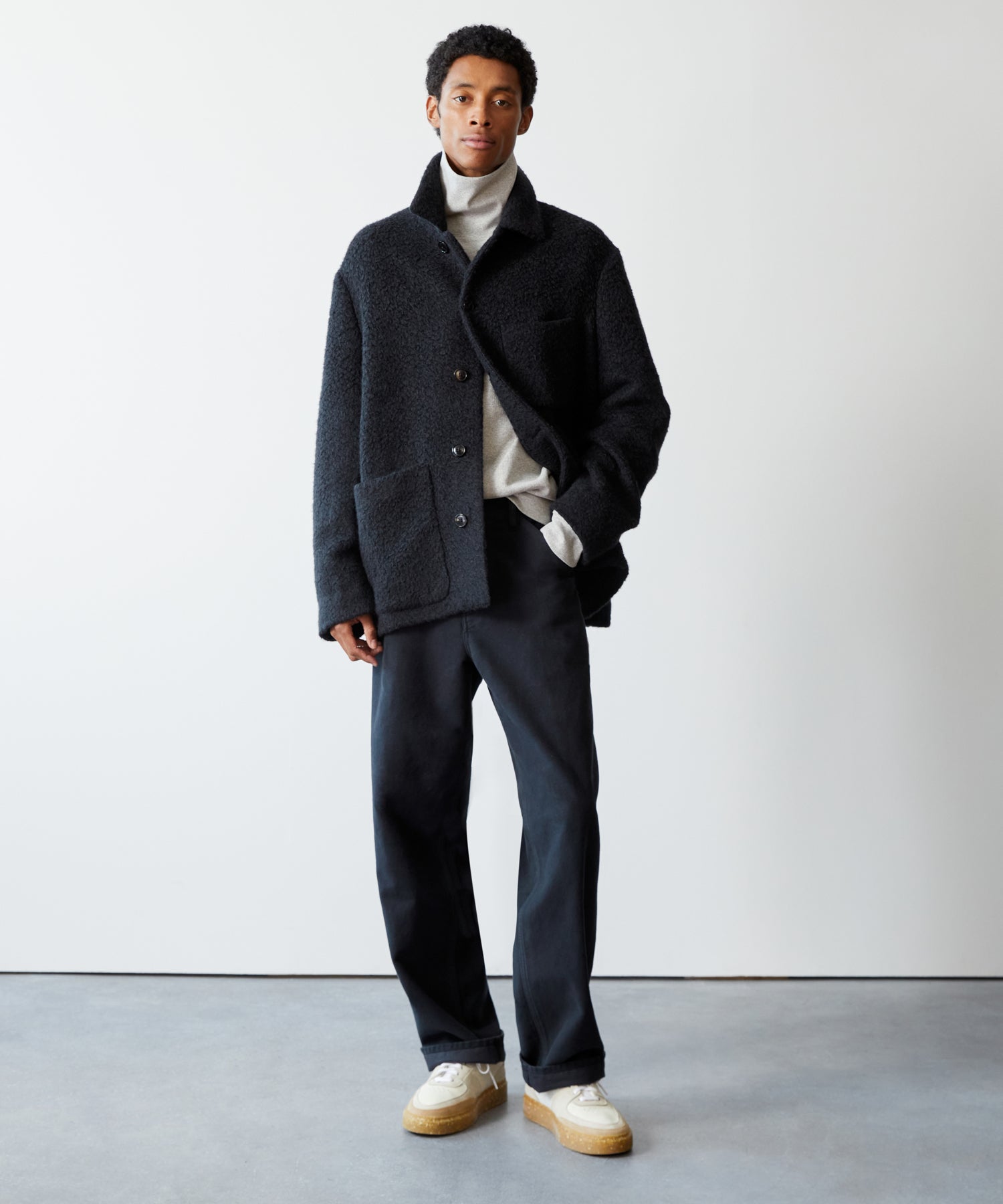 Italian Cashmere Chore Coat in Black Boucle – Todd Snyder