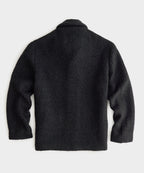 Italian Cashmere Chore Coat in Black Boucle
