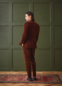 Italian Corduroy Sutton Suit Pant in Rust