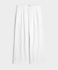 Italian Cotton Linen Gaucho Pant in White