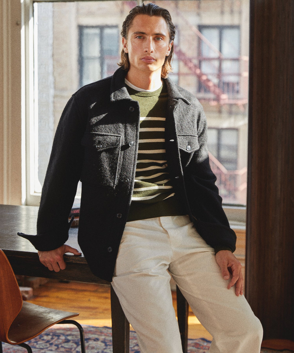 Italian CPO Shirt Jacket in Black