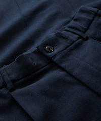 Italian Doeskin Madison Drawstring Trouser in Navy