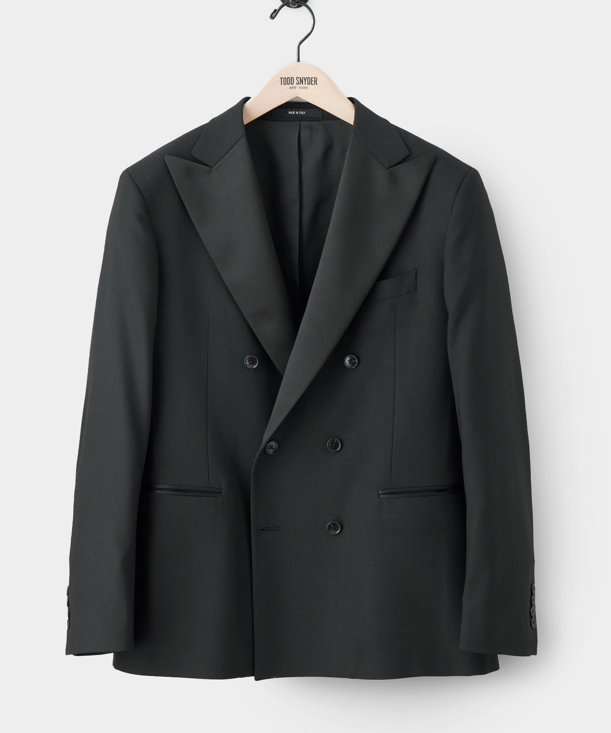 Italian Wool Double-Breasted Tuxedo Jacket