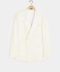 Italian Double-Breasted Tuxedo Jacket in Ivory