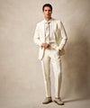 Italian Linen Sutton Suit in White Herringbone