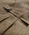 Italian Linen Gurkha Trouser in Light Brown Herringbone