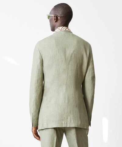 Italian Linen Madison Jacket in Light Sage