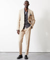 Italian Linen Madison Suit in Ecru Pinstripe