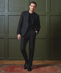 Italian Linen Madison Suit Jacket in Black