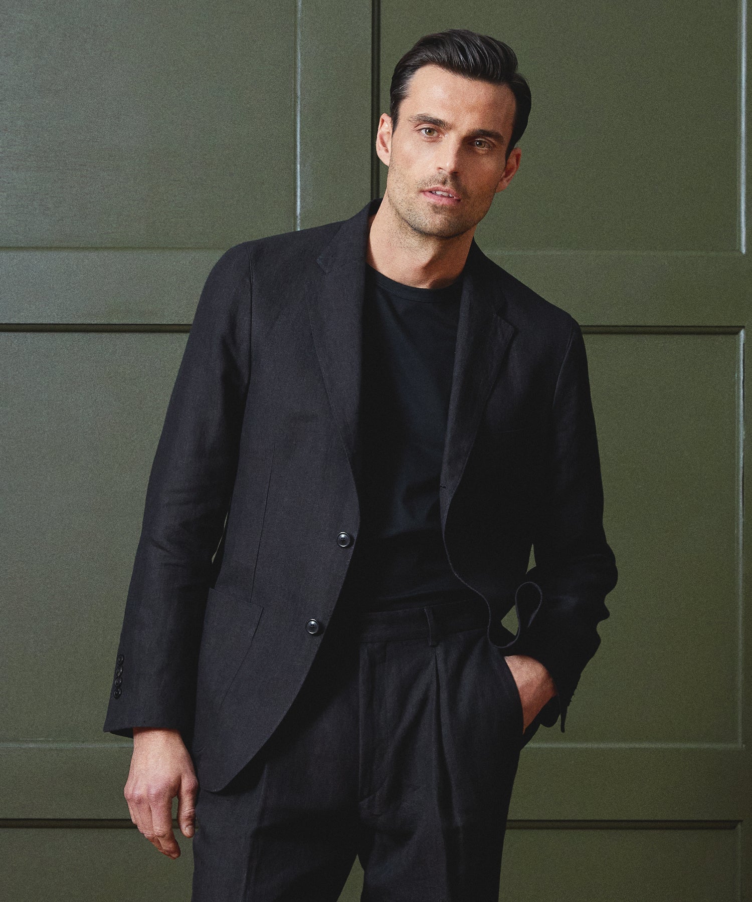 3.28 Shop The Look: THE MADISON SUIT IN BLACK LINEN