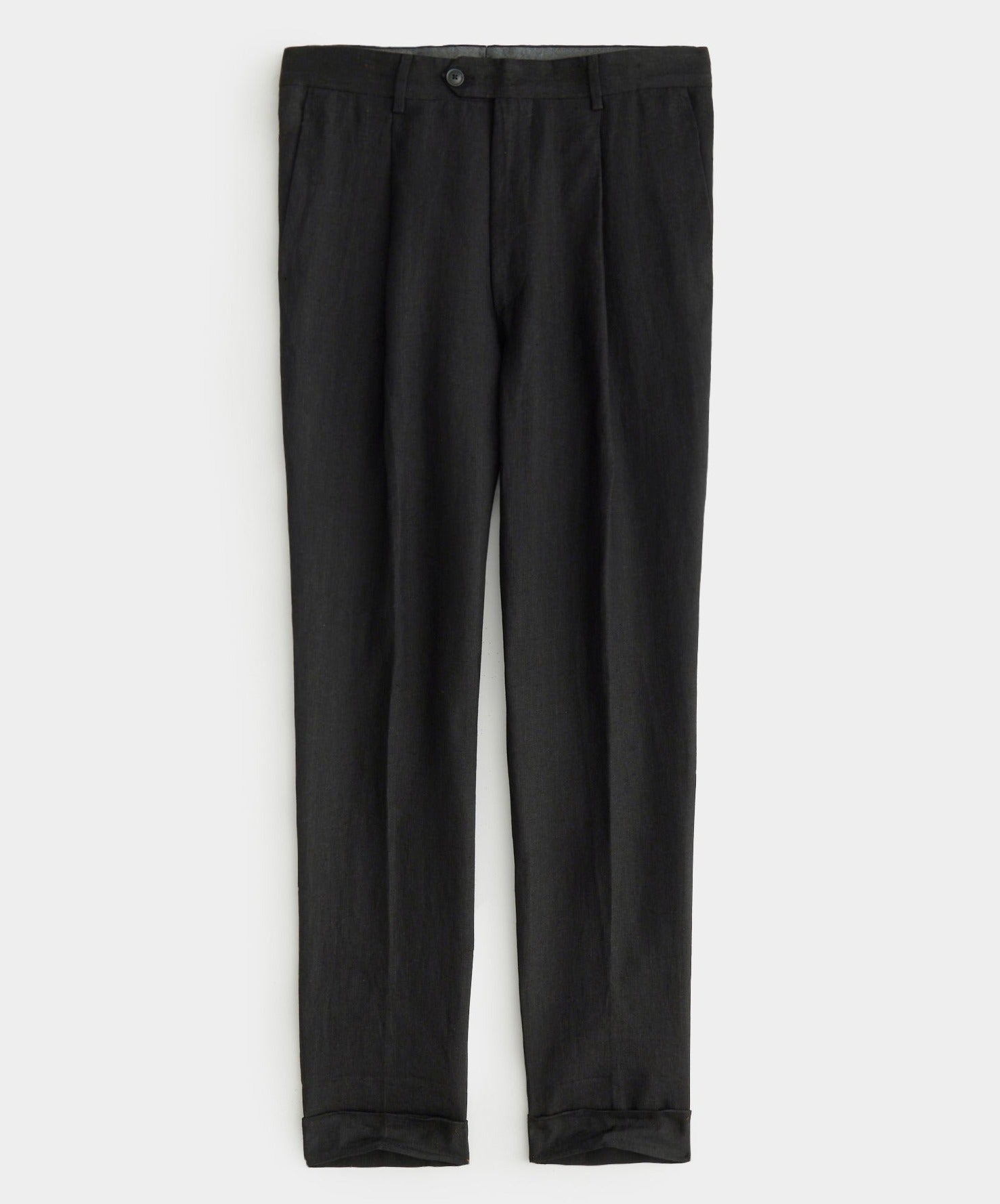Italian Linen Madison Suit Pant in Black