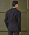Italian Linen Shawl Collar Tuxedo Jacket in Black