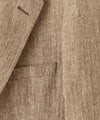 Italian Linen Silk Madison Jacket in Light Brown